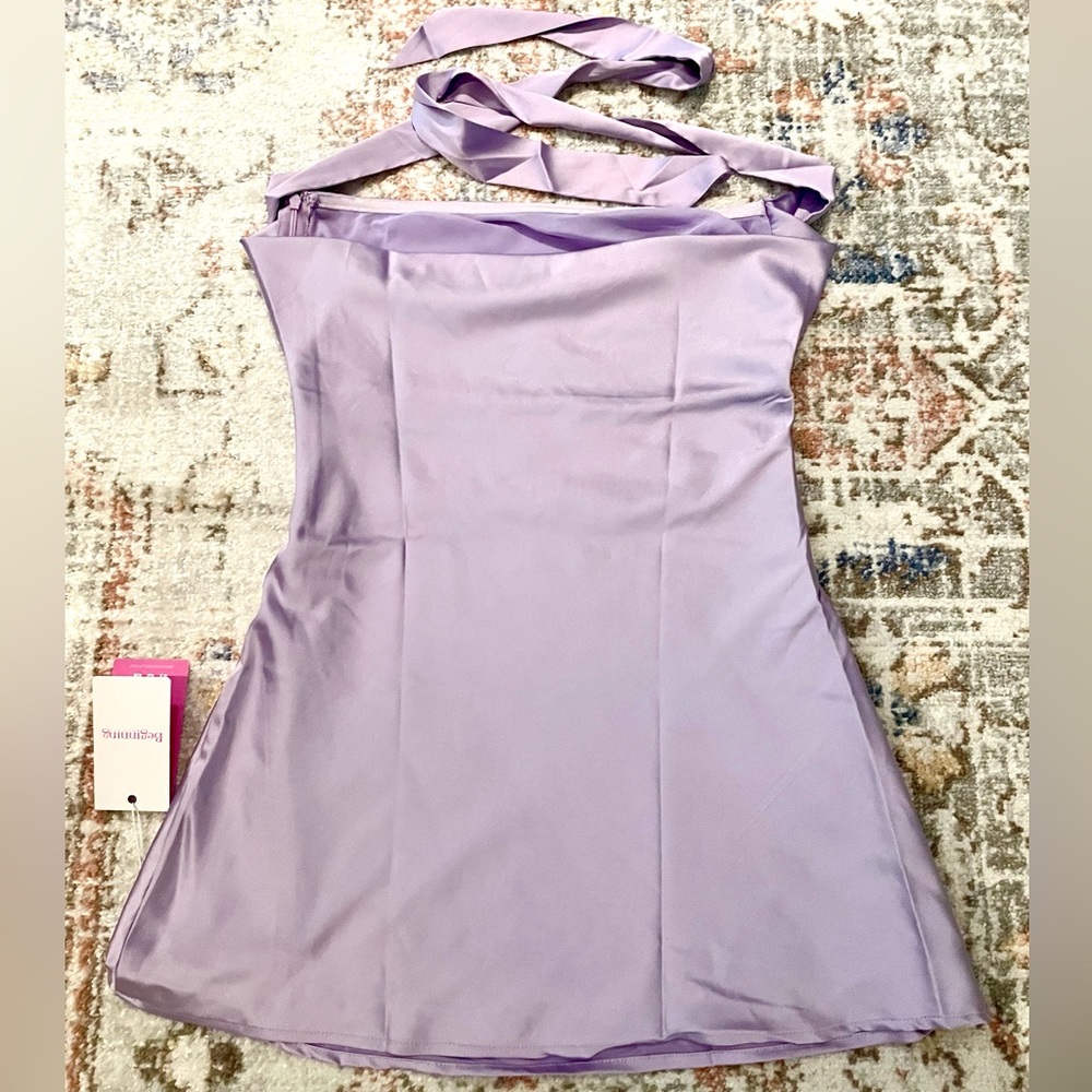 Lilac Strapless Strapless Mini Dress
